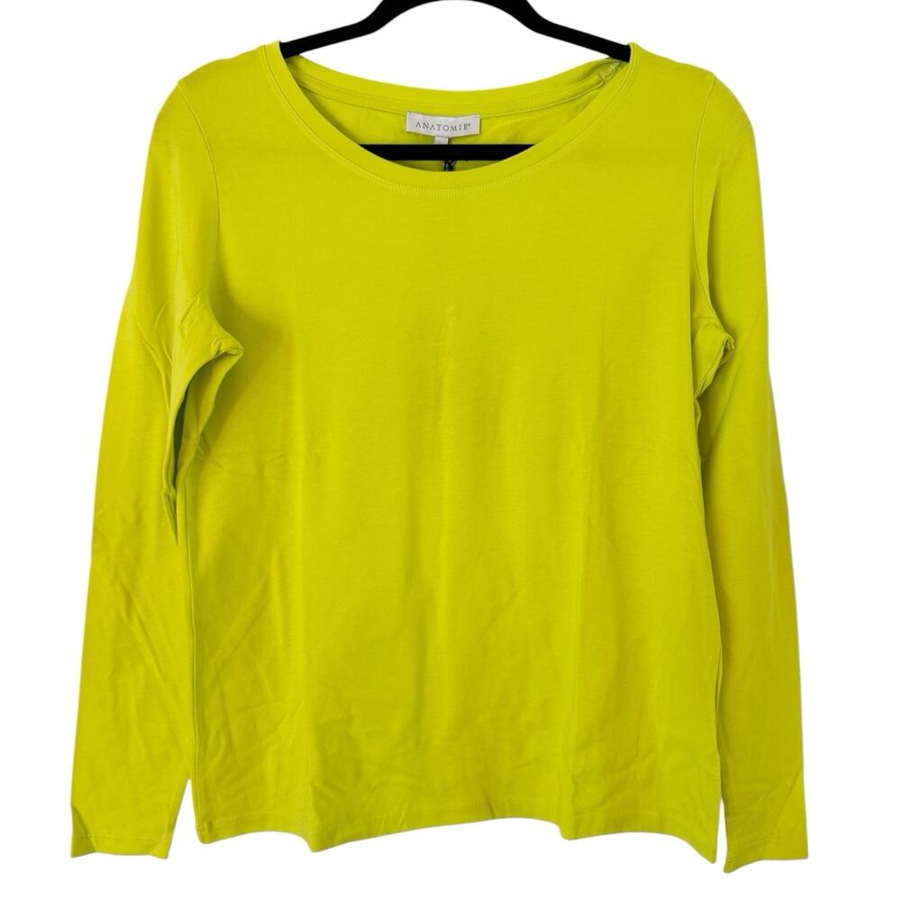 NWT Anatomie Juliana Citrus Yellow Long Sleeve Pima Cotton T-shirt Small - Picture 2 of 8